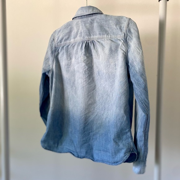 Chaps Ombré Denim Long Sleeve Button Up Shirt - Picture 6 of 6